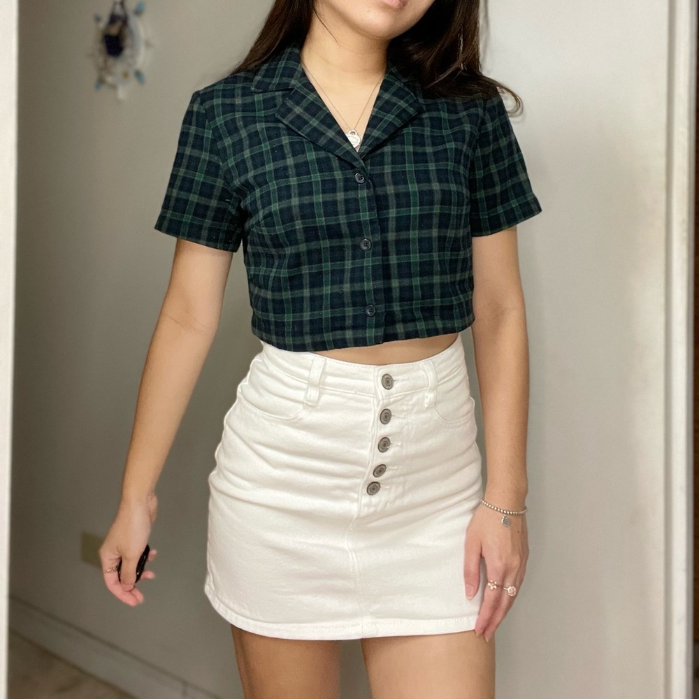 Brandy Melville plaid Vivian top